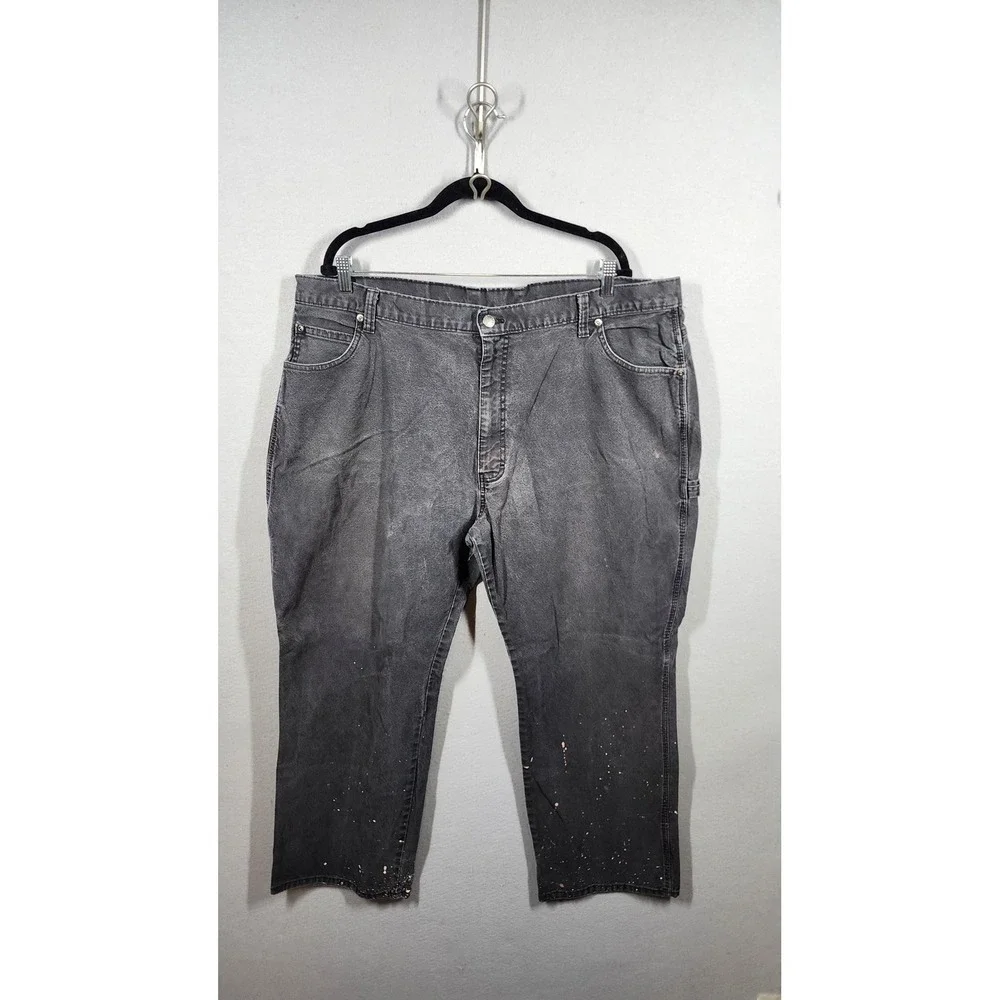 Dickies Jeans Mens 43x28 Black Denim Carpenter Workwear Distressed Grunge Skater